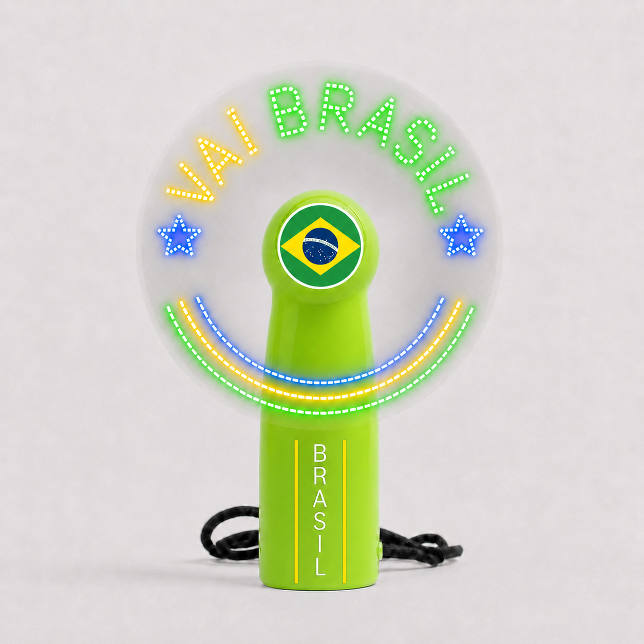 Brazil LED message handheld fan for soccer fans