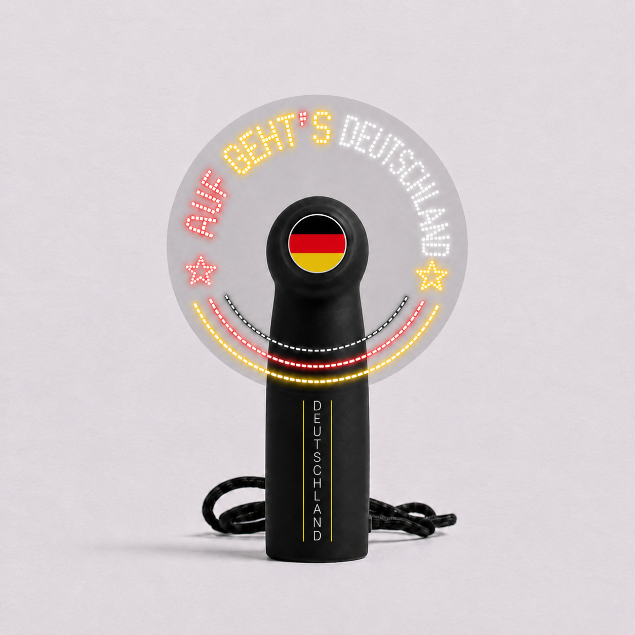 Germany LED message handheld fan with match day slogan style